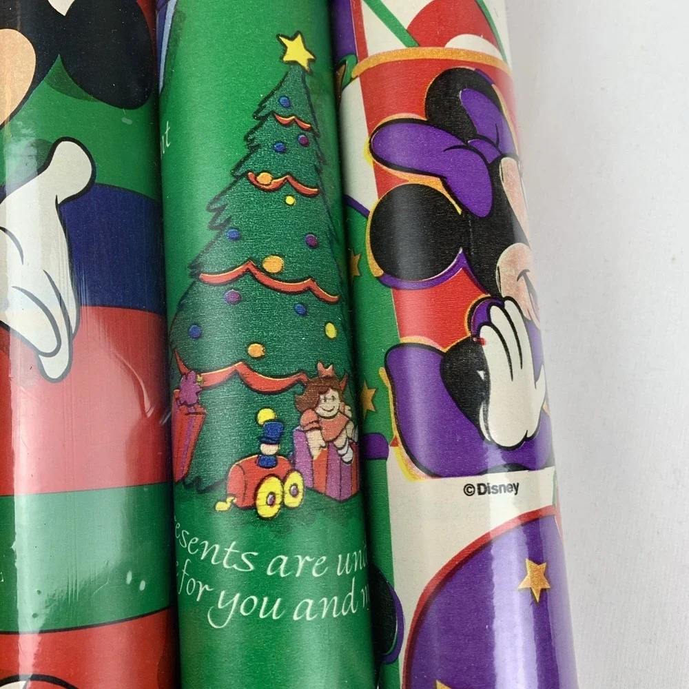 Vtg NIP Cleo Gift Wrap Mickey Mouse Minny Mouse Goofy Pluto 1996 Disney U.S.A.